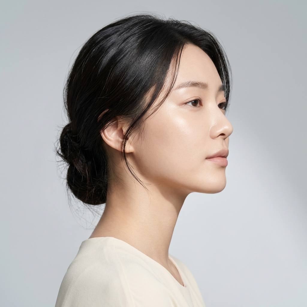 Perfil facial com efeito lifting